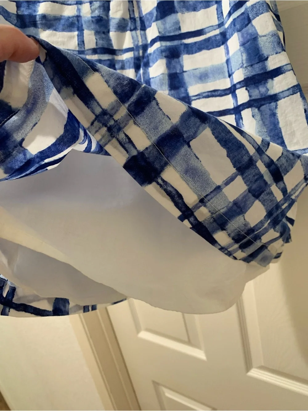 GAP Girls Blue Plaid Flutter Sleeve Dress - Size 5 Years - 100% Cotton